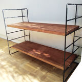 Metal and wood wall shelf 1960