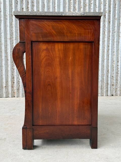 Empire mahonie ladekast met hardstenen blad, Gris de Marais