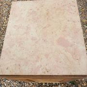 Small piece of furniture/bedside table in old wood and pink marble