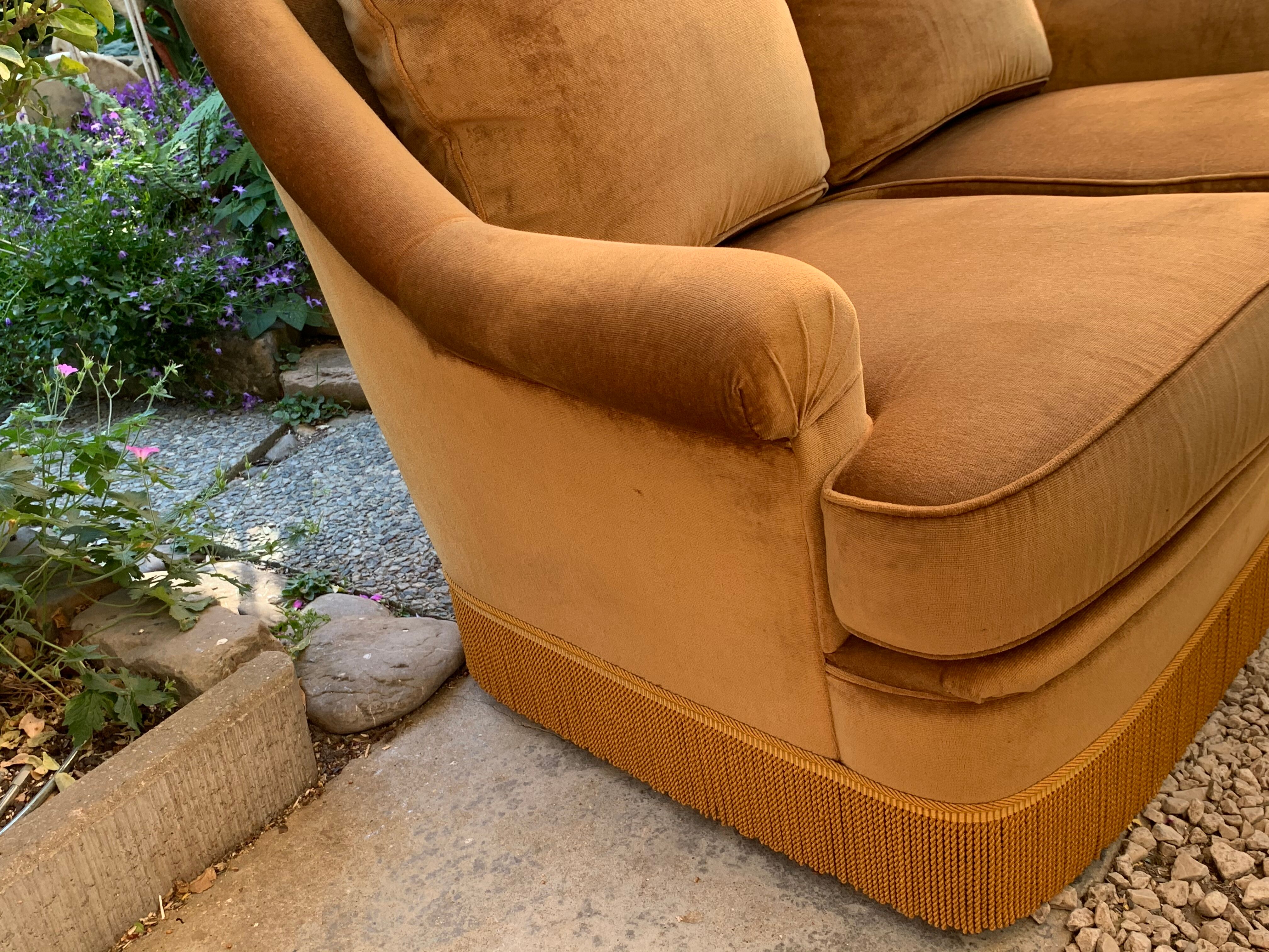 Golden velvet toad sofa