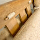 Three-seater canapé in solid oak with Scandinavian design fabric from the 1970s.