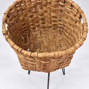 Large antique woven wooden basket – Artisan basketry