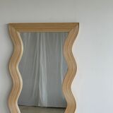 Zigzag rattan foot mirror H:182cm