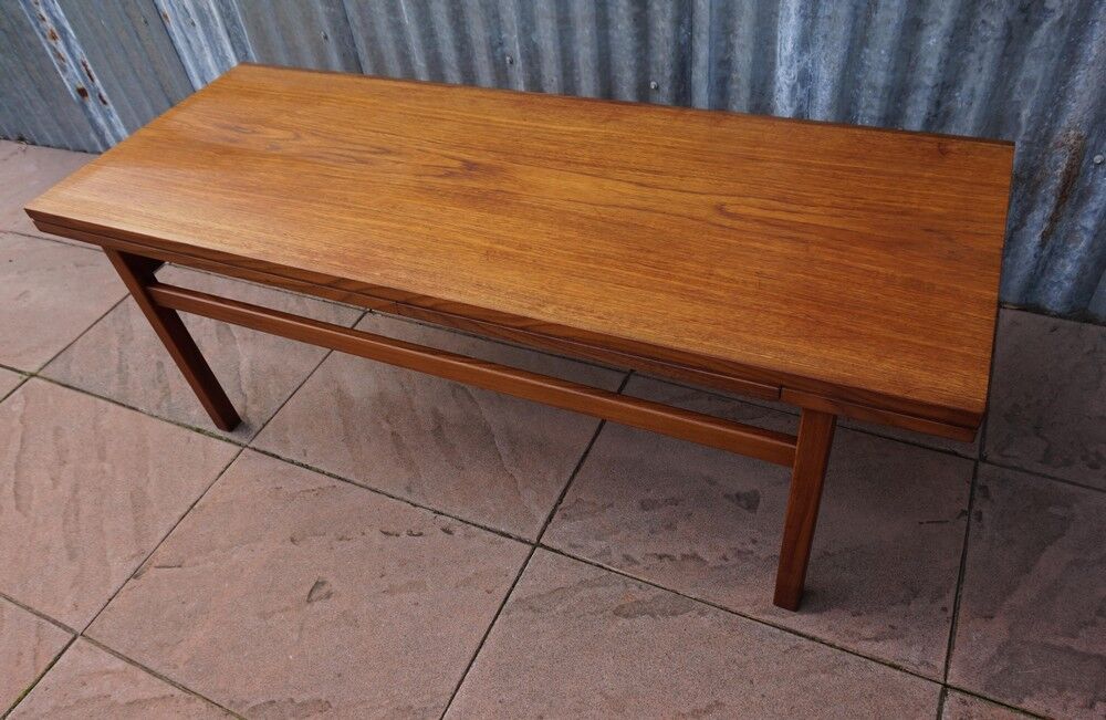 Table basse extensible teck rétro années 1960