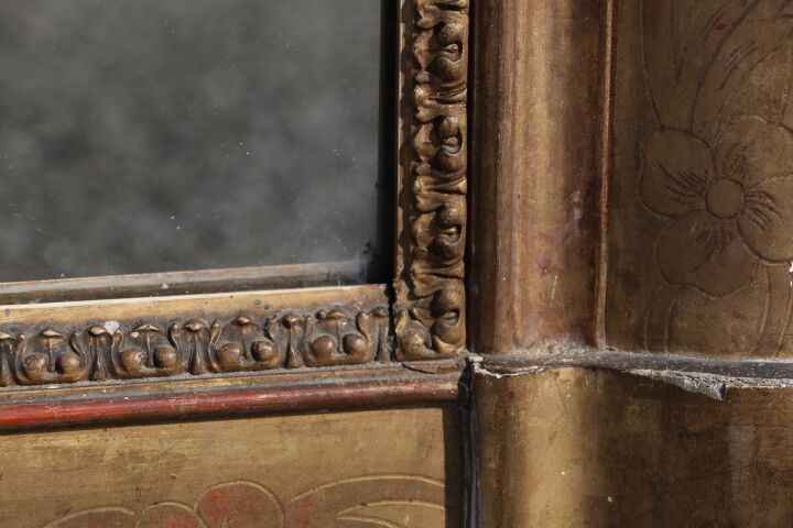 Rectangular gold mirror 161x94cm