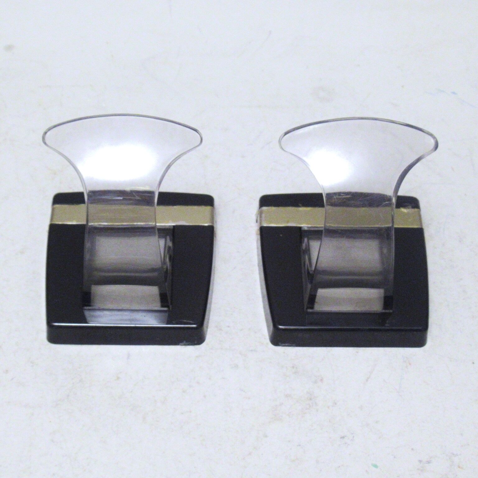 Pair of plexiglass hooks 70s