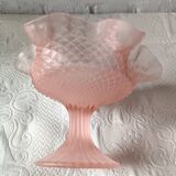 Small pink glass bowl on shabby foot, empty pocket