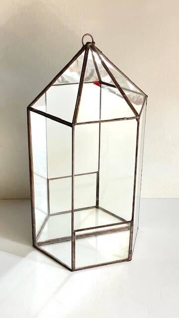 Vide poche mural miroir et laiton vintage