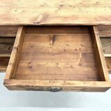 Large old trading counter in solid pine