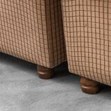 Set 3 poltrone modulari tessuto a quadretti beige anni ’70 vintage modernar