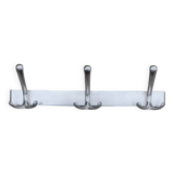 Vintage aluminum coat rack with three hooks