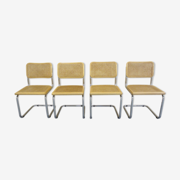 Série de 4 chaises Cesca B32 par Marcel Breuer