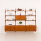 Hansen and Guldborg 3 bay teak wall unit, Denmark 1960s