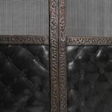 French Art Deco wrought iron fireplace screen with 3 panels