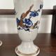 Set of 5 blue stoneware mazagrans "cherry blossom".