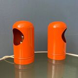 Set (2) of vintage orange table lamps