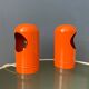 Ensemble (2) de lampes de table orange vintage