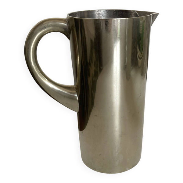 Vase mid century en acier argenté 1970