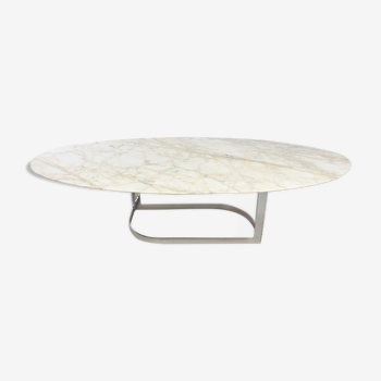 Table basse en marbre du milieu du siècle par Roche Bobois, années 1980