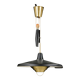 Anonymous suspended lamp with metal black and brass counterweight, Sweden, 1950.