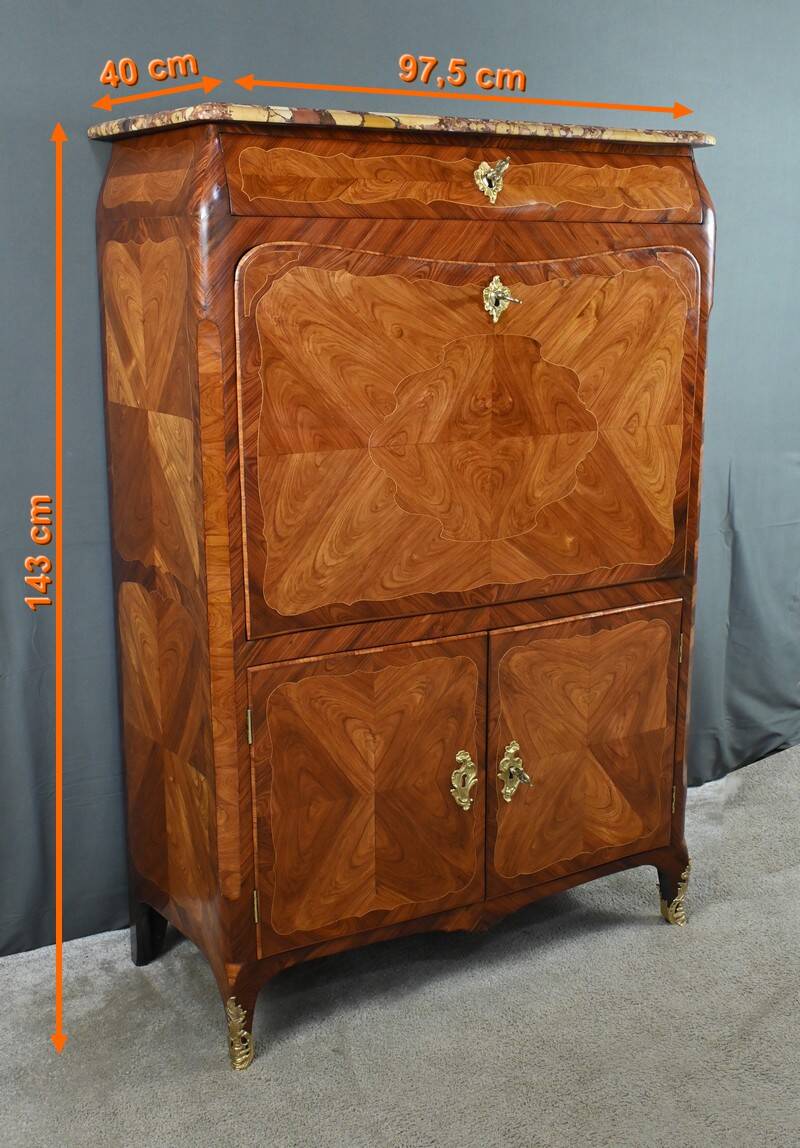 Precious wood secretary, Louis XV – Late 18th century