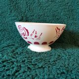 Bol ancien Digoin rose rouge
