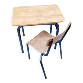 School desk and chair