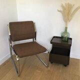 Vintage 60/70s chrome and fabric chair