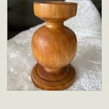 Solid wooden candlestick, all round
