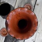 Vase marron à décor de marbrures