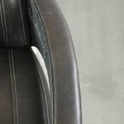 Cow leather aviator design armchair finished with aluminium and rivets