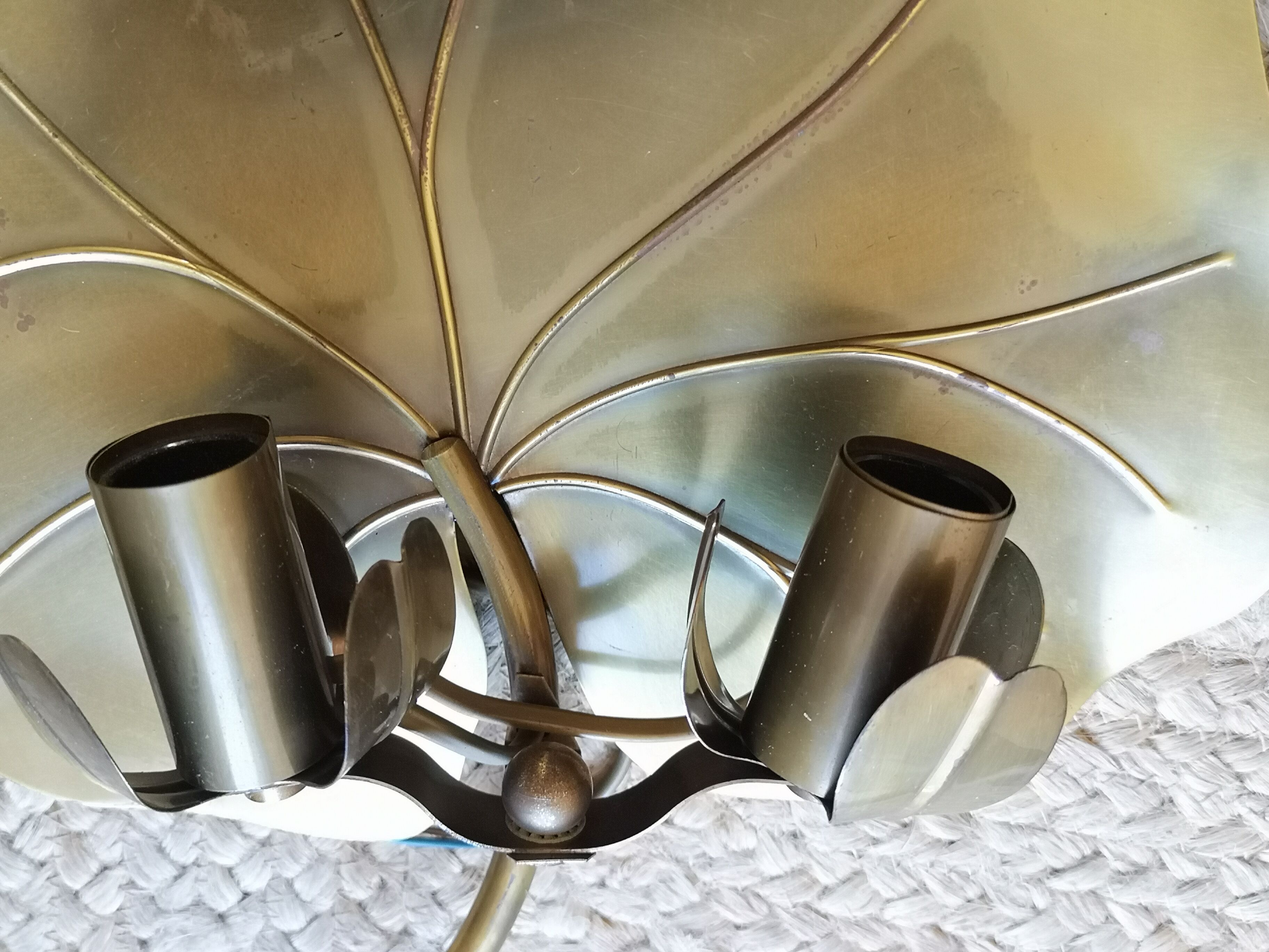 Set of 2 brass wall sconces