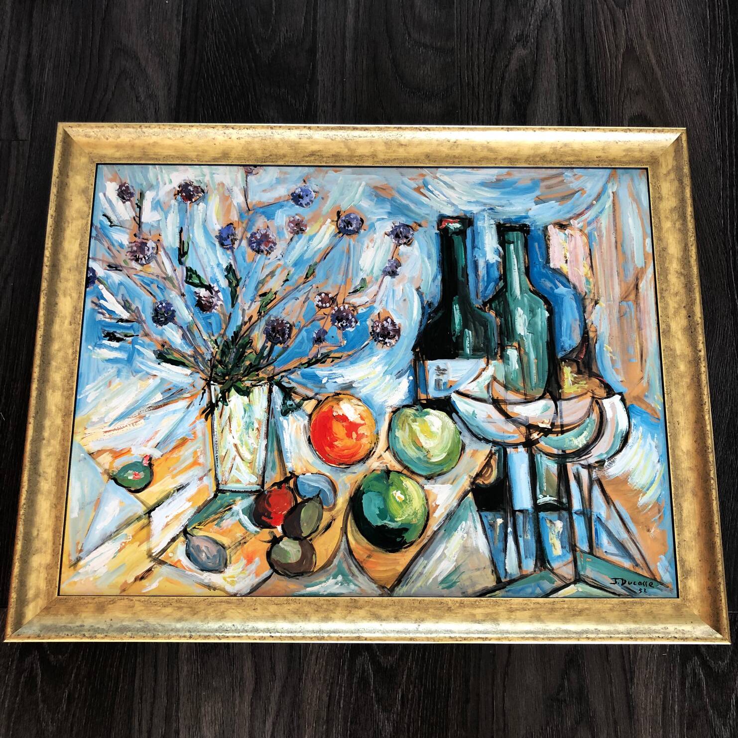 Original expressionist composition by Jean Ducasse. France, year 1950