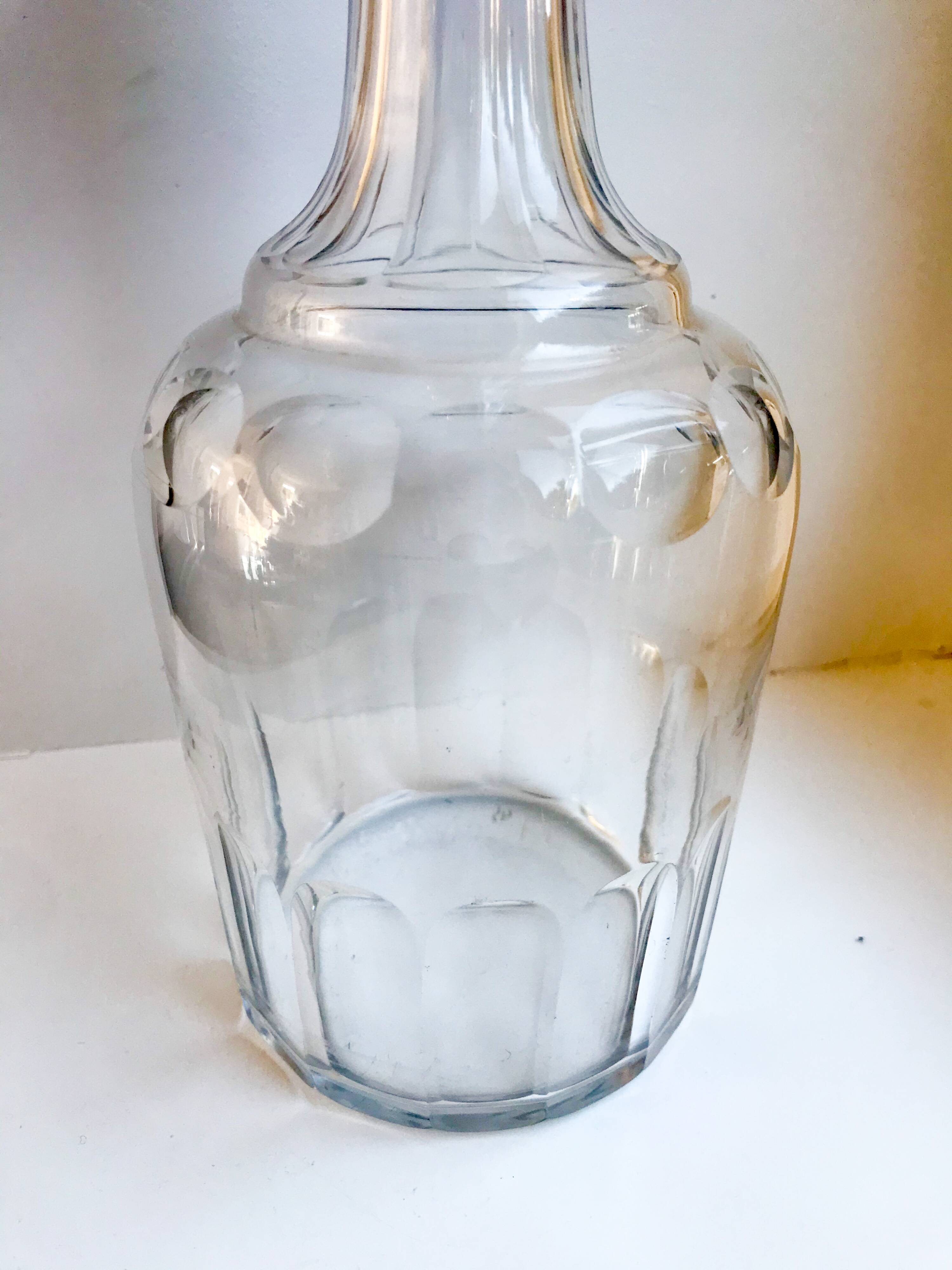 Large crystal wine carafe early 20th century