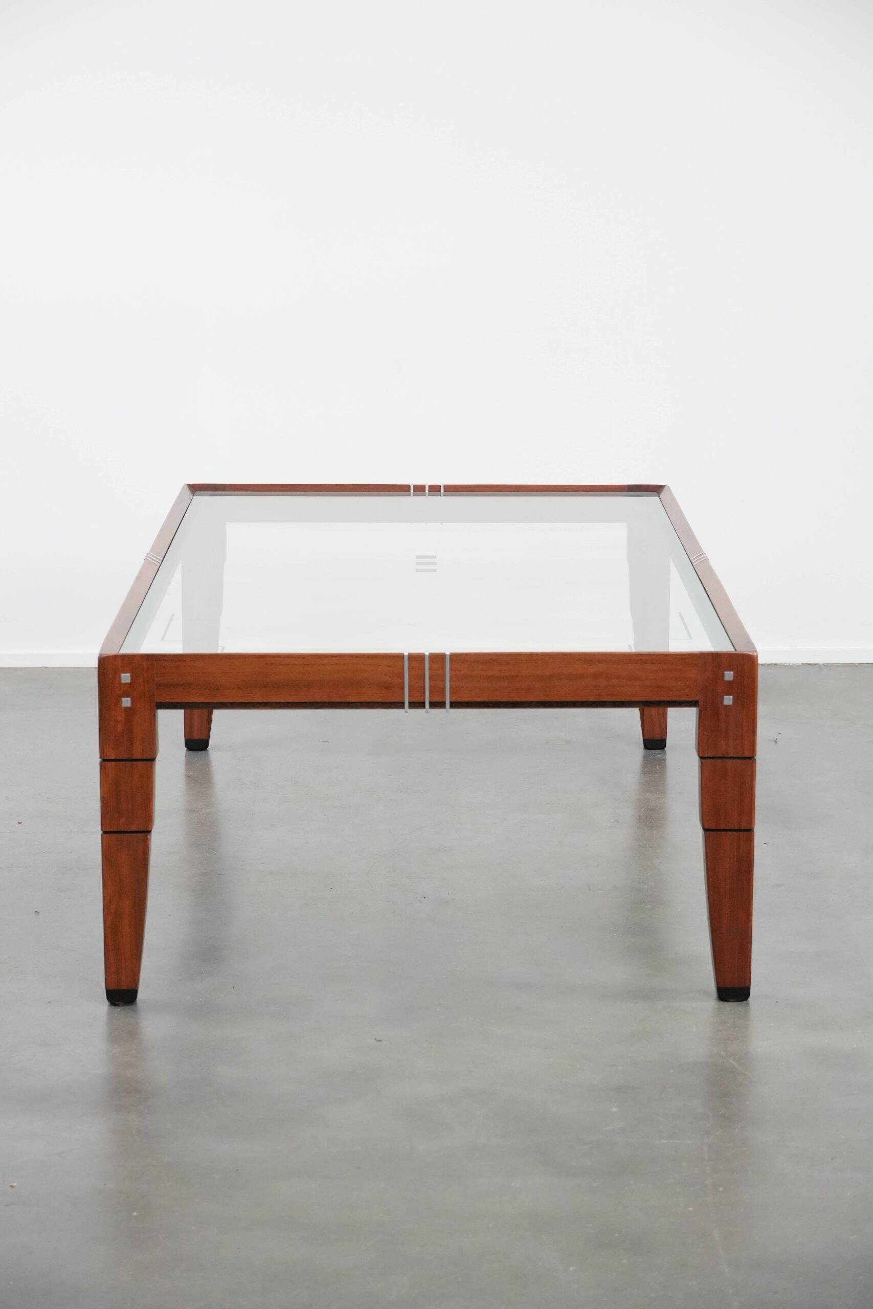 Beautiful Art Deco design coffee table with a glass top