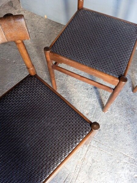 4 Scandinavian wooden chairs 1960