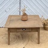 Antique farmhouse coffee table in solid raw oak