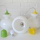 Set of 3 vintage Pop Art pendant lights 1970 Retro hanging bar lamps