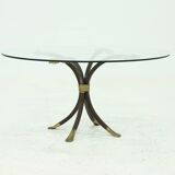 Coffee Table by Manfred Bredohl in Brass and Forged Iron 1970s