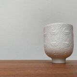 White porcelain candlestick from mid-century by Bjørn Wiinblad for Rosenthal.