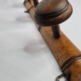 Wooden coat rack turned in imitation of bamboo, 4 hooks, 50 cm