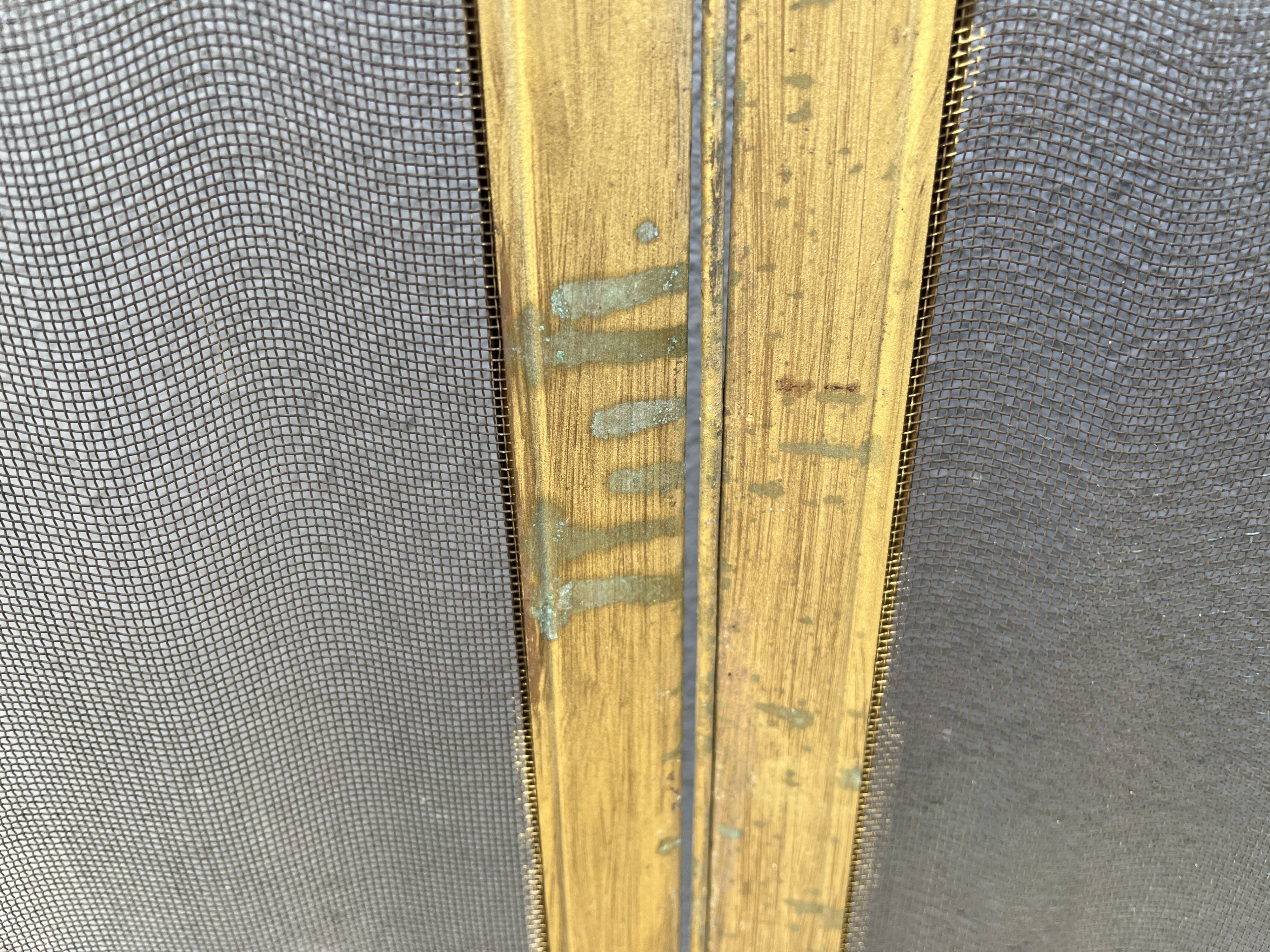 Antique 19th century fireplace screen, Bouhon Frères spark arrester