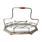 Glass door tray and art deco bottle