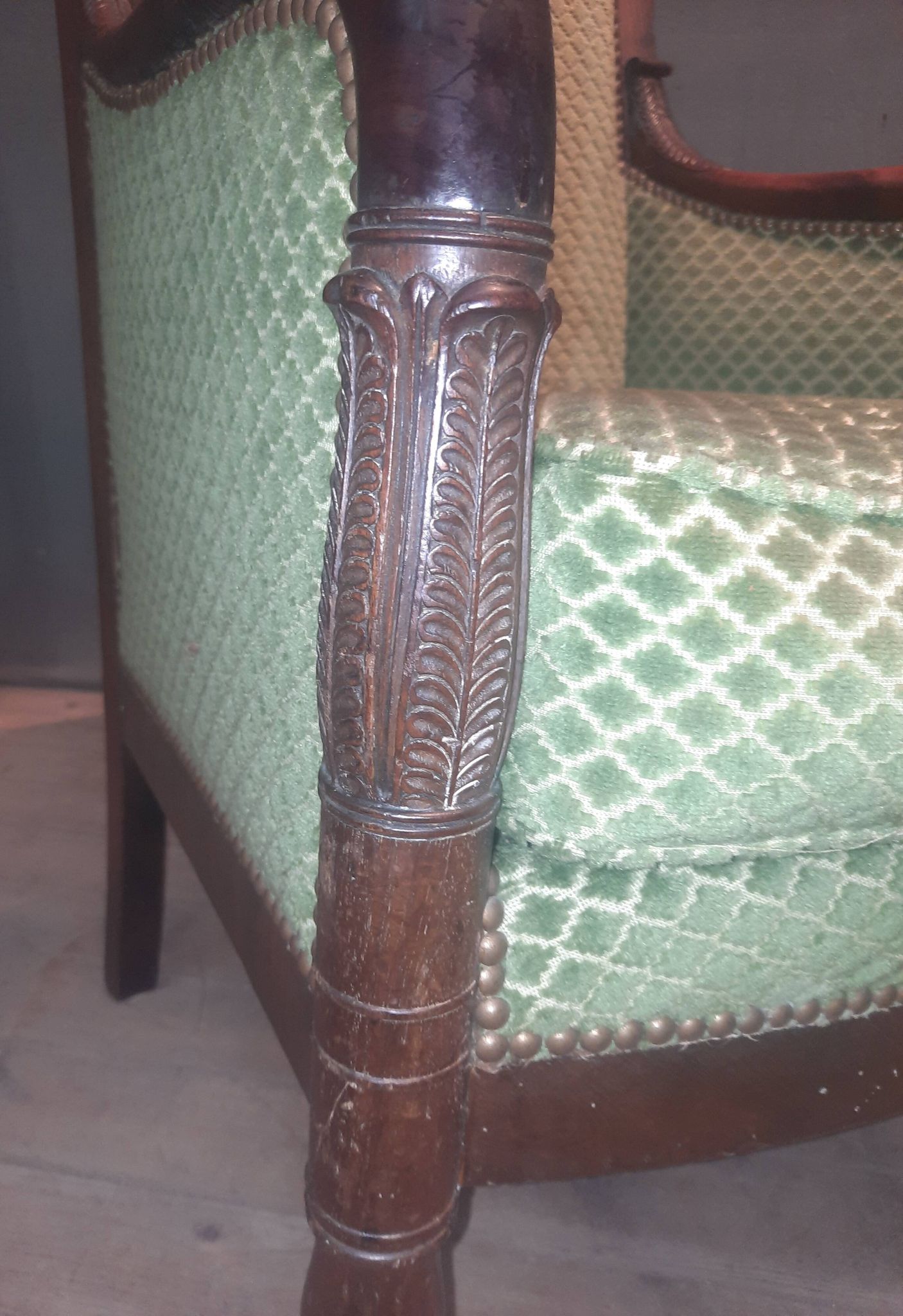 Empire bergère in mahogany veneer