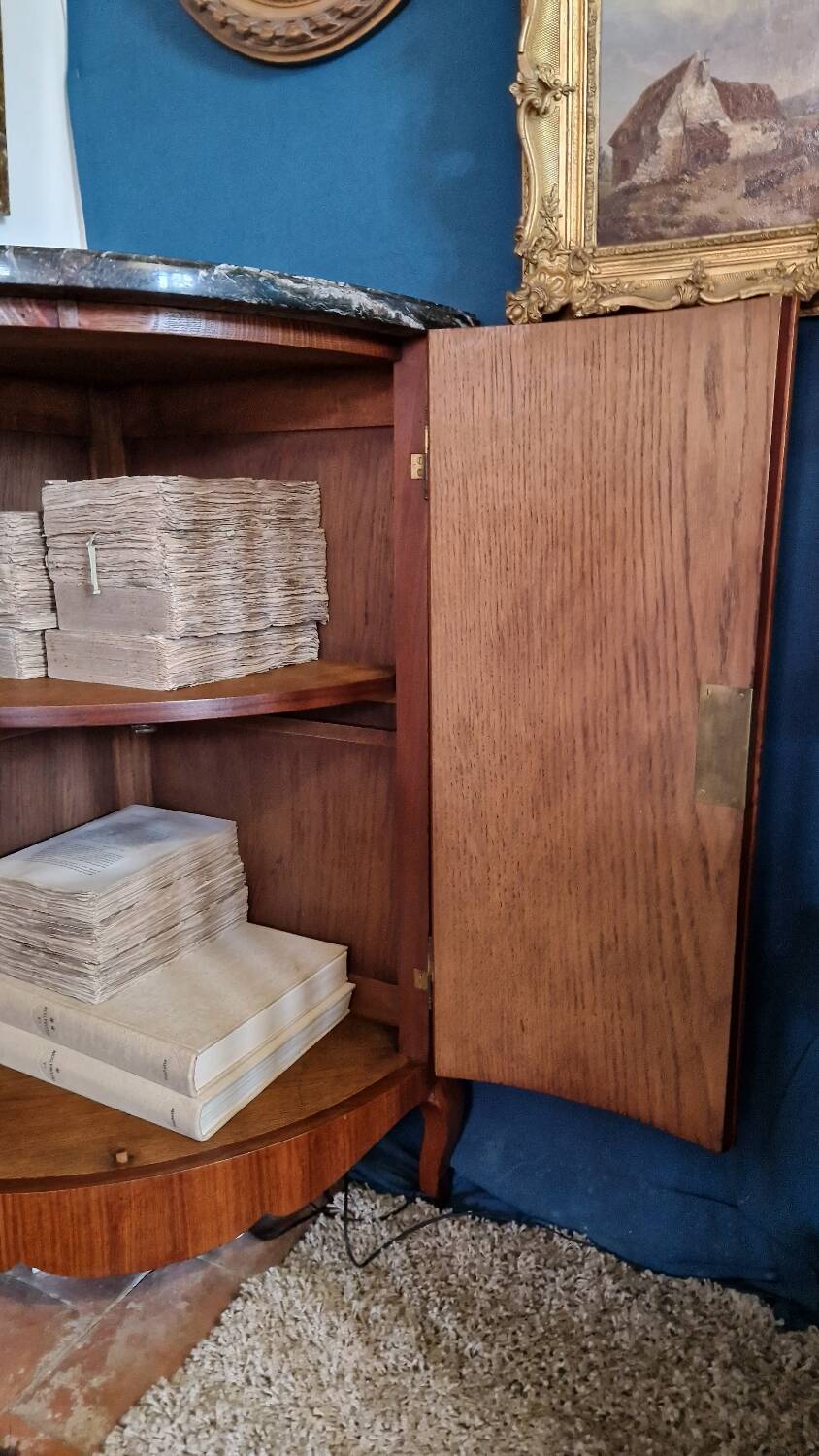 Corner marquetry cabinet