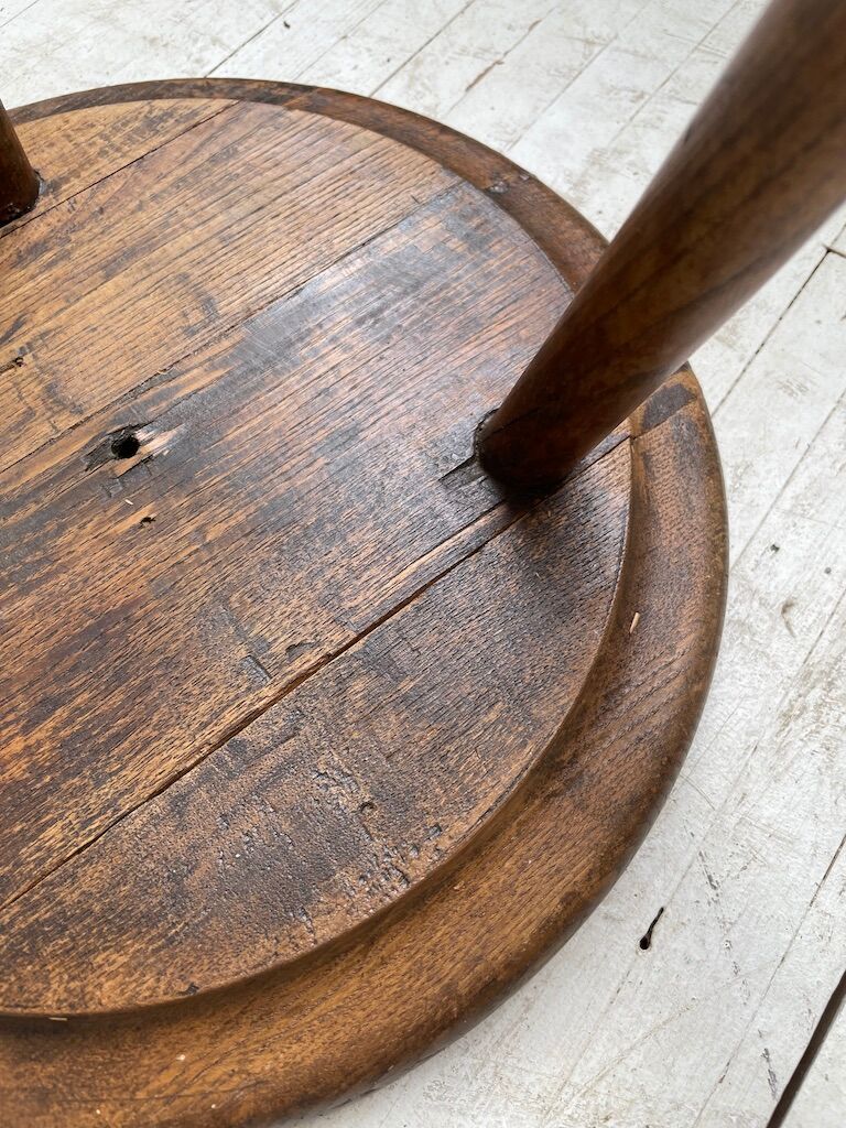 French tripod oak stool 50