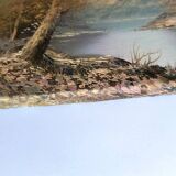 Antique oil painting – Lakeside – nature and tranquility