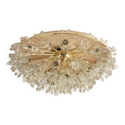 Lampe Plafonnier Fleur Autrichienne par Emil Stejnar pour Rupert Nikoll, Vienne, Autriche, années 1950
