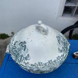 Soupière ancienne en faïence de St Amand décor floral Lebacqz Bouchard