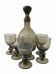 6 blown glass glasses and carafe 1960